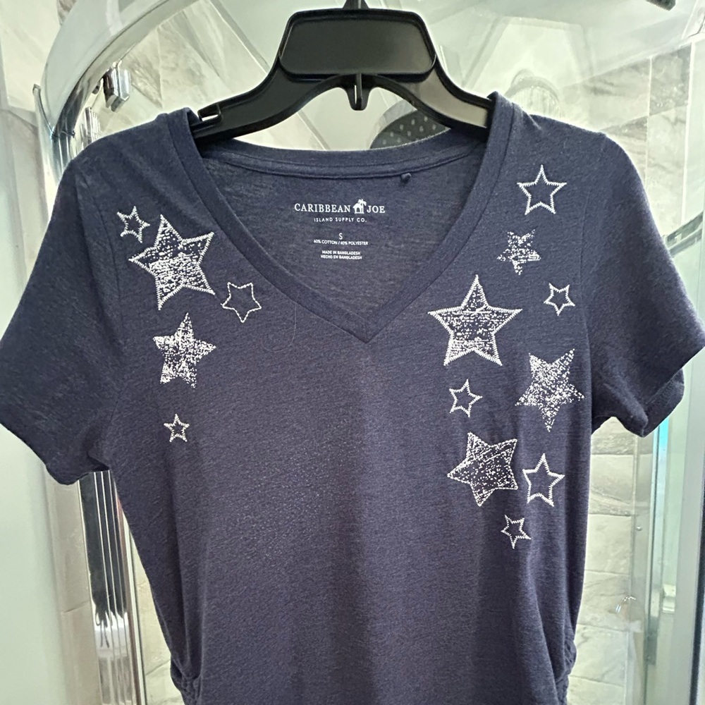 Caribbean Joe Blue Graphic Short Sleeve Tee